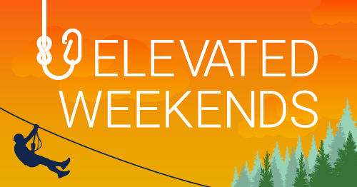 Go high in the sky at the Leadership Challenge Course through the CRC"s Elevated Weekends event. 