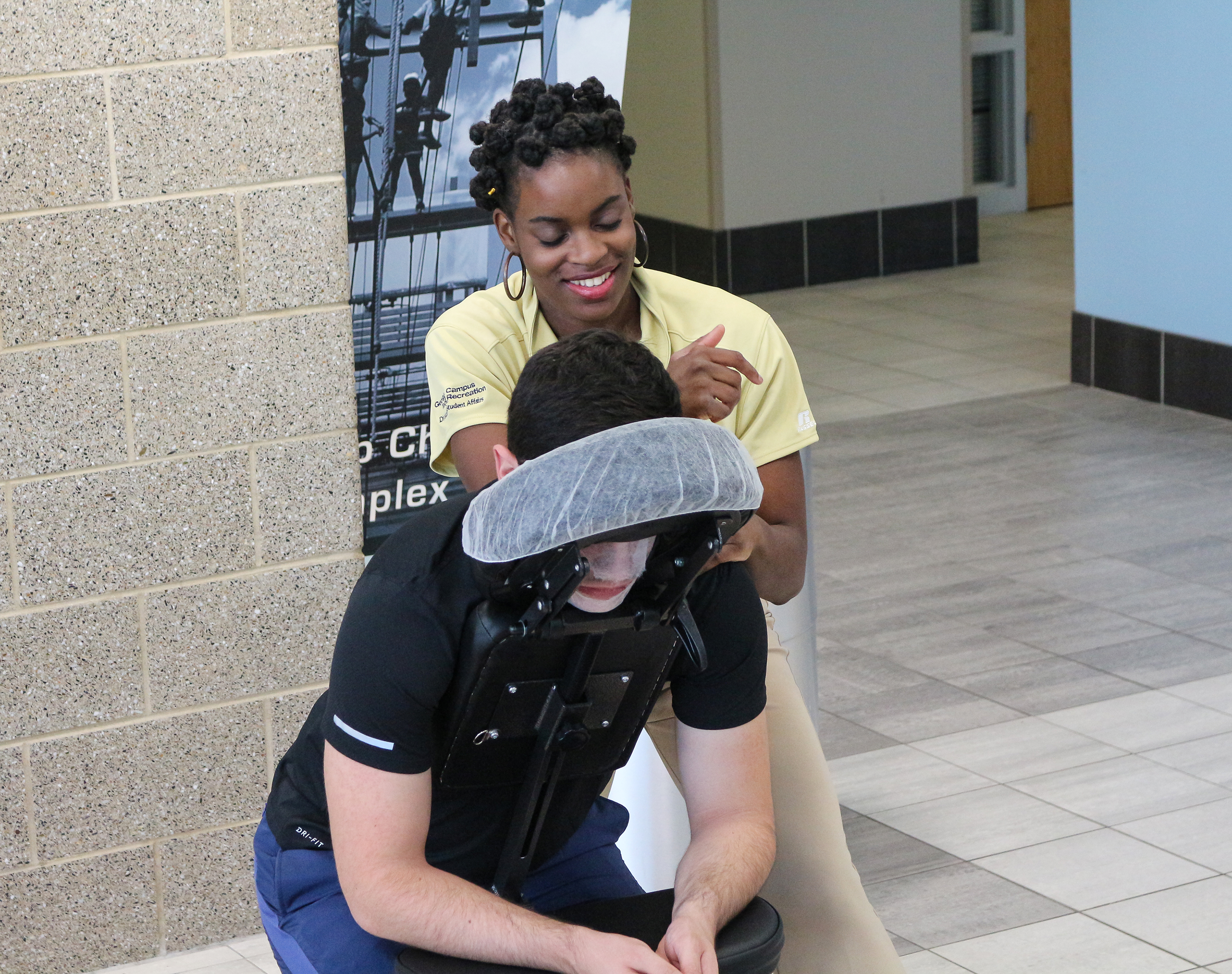 CRC provided free chair massages while promoting the new massage therapy program.