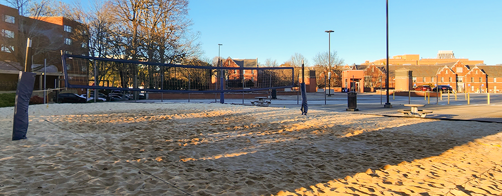 Currant Deck Parking sand volleyball court